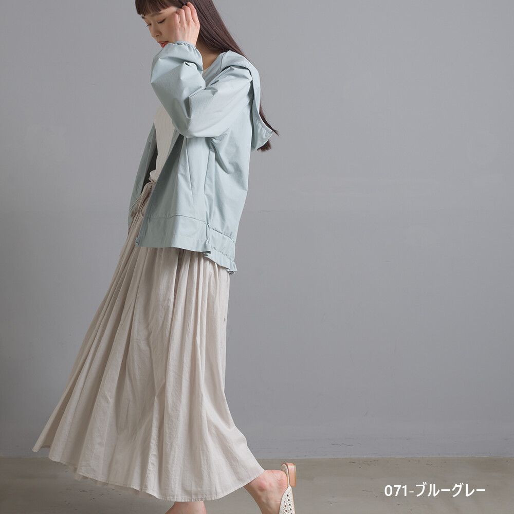 日本女裝代購 - 抗UV99%防潑水連帽外套-灰藍 (F)