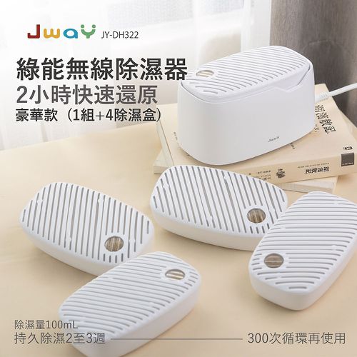 綠能無線除濕器2小時極速還原 1組+4除濕盒-JY-DH322-5
