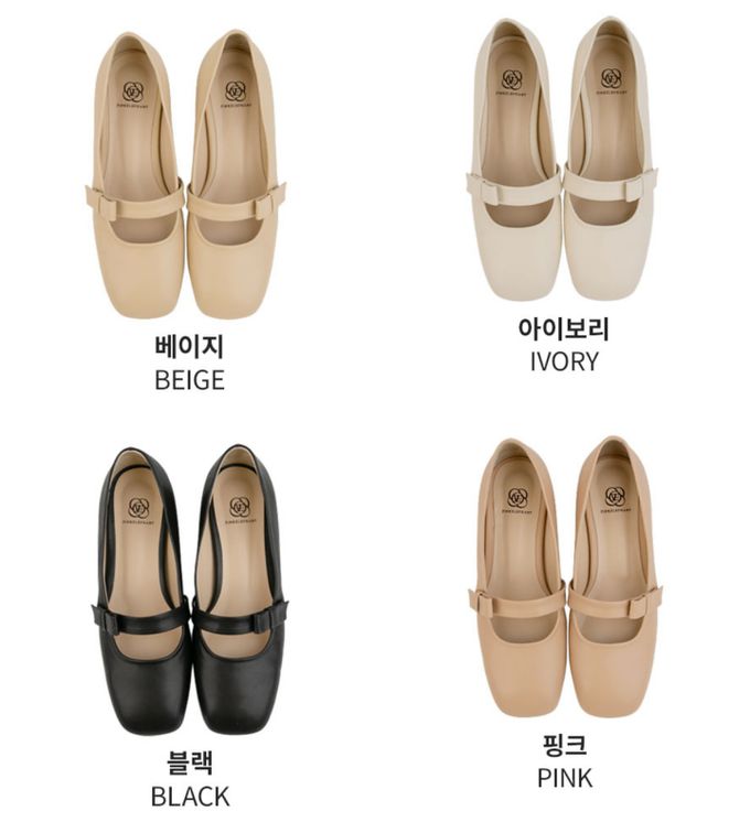 韓國 PINKELEPHANT - 繫帶蝶結瑪莉珍矮跟鞋(3cm)-粉