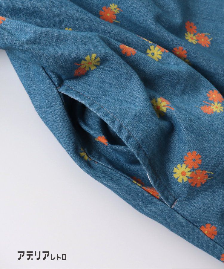 日本 apres les cours - 聯名款 背後蝴蝶結夢幻Ａ字洋裝-粉底小花