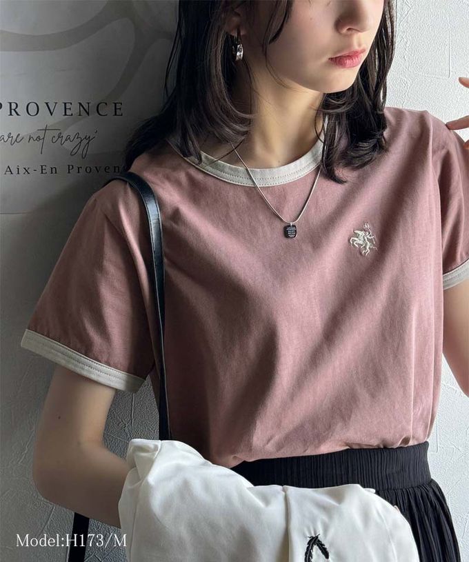 日本 Classical Elf - logo刺繡滾邊光澤感短袖T恤-白