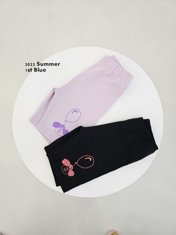 韓國 First Blue - 鬆緊腰狗狗氣球彈力褲-粉X紫