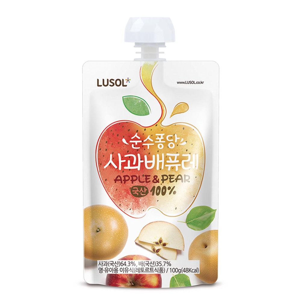 韓國 LUSOL - 水果泥(4m+) (水梨蘋果)-100ml