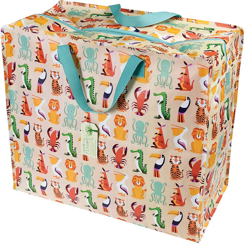 英國 Rex London - 衣物/棉被超大多功能防水環保收納袋/萬用袋-動物樂園