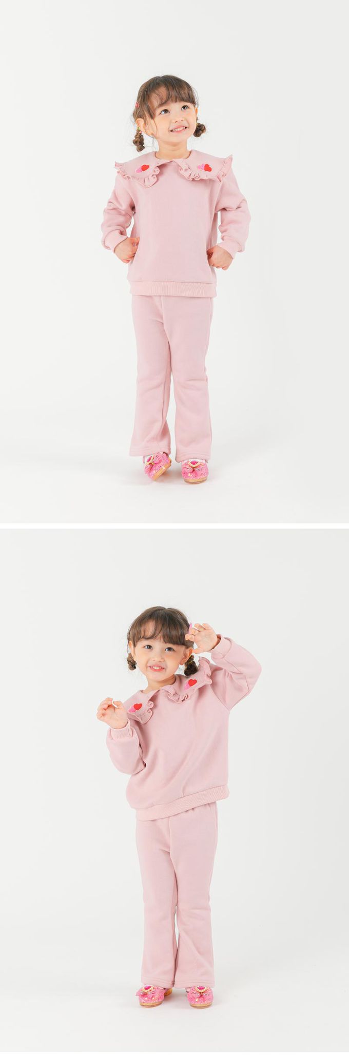 韓國 OZKIZ - (LED)愛心鑽亮片刷毛矮跟皮鞋-紫