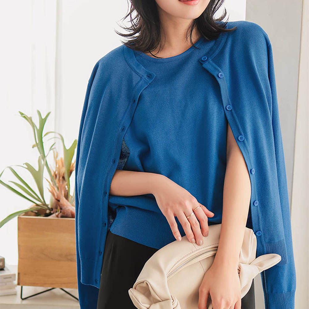 可機洗定番四季薄外套(領可選)-寶藍