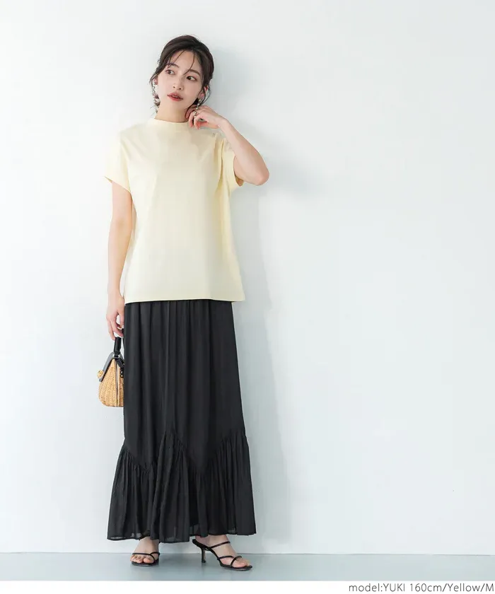 日本 COCA - 100%美國棉 厚磅短袖上衣-立領-黑