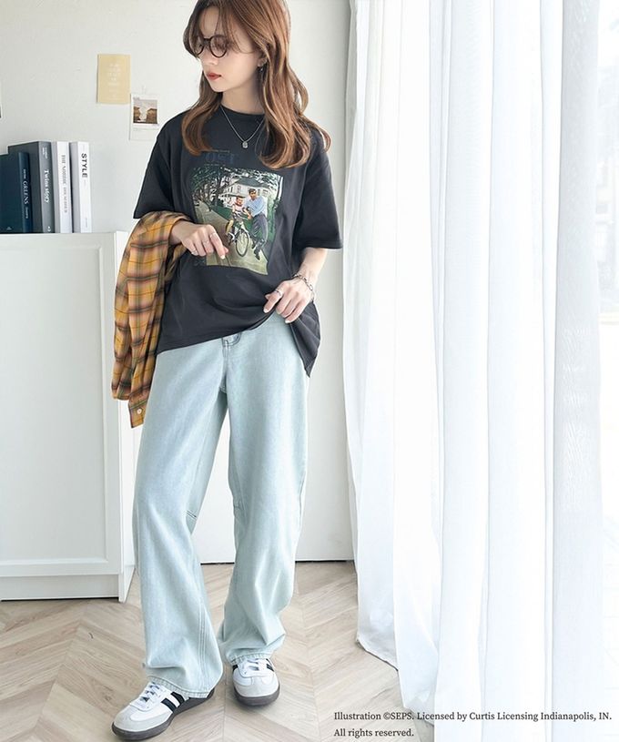 日本 Classical Elf - 設計師聯名 復古印花寬版T恤-自行車課-白