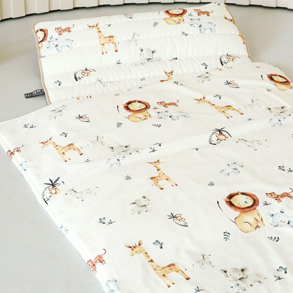 舒柔莫代爾棉一體式兒童睡袋-可愛非洲動物