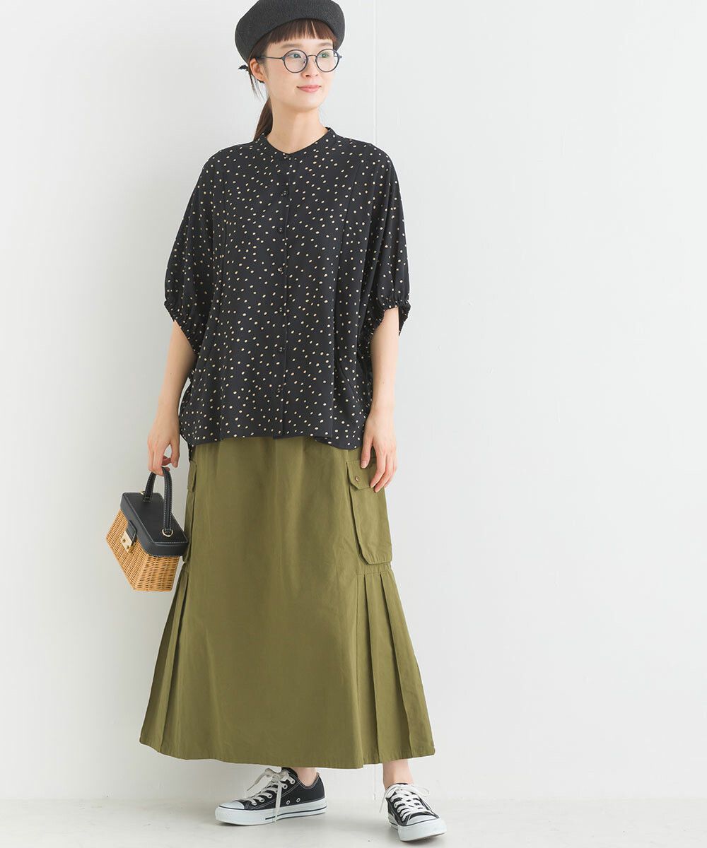 日本女裝代購 - 休閒風側口袋工裝裙-焦糖橘