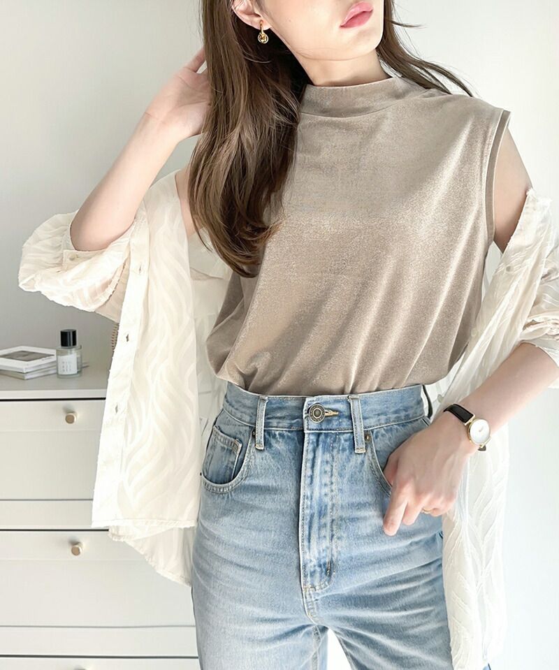 日本 Classical Elf - 高級絨感立領無袖上衣-孔雀藍