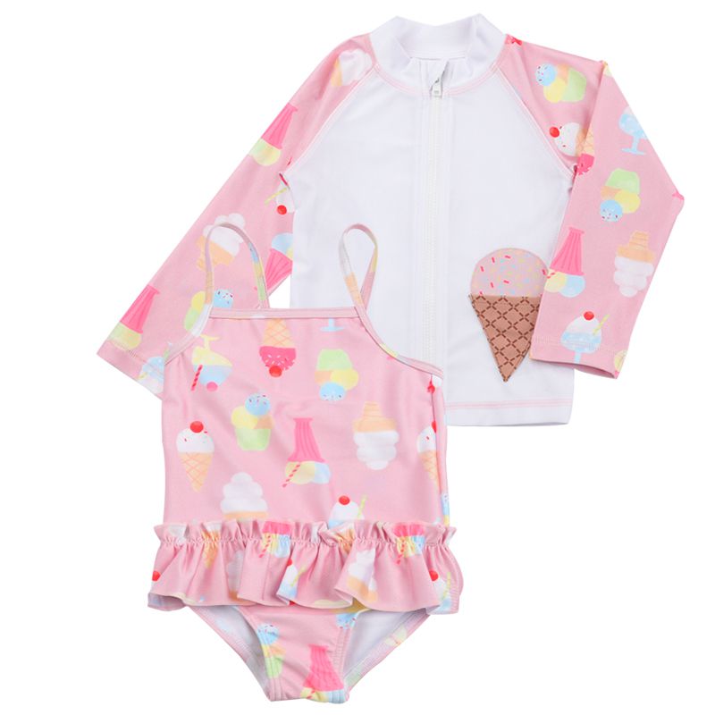 akachan honpo - 防曬泳衣＆連身泳衣-冰淇淋-粉紅色