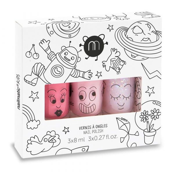 Nailmatic - Nailmatic 宇宙水漾亮彩指甲油(3入)-曲奇+貝拉+波莉-水漾粉+糖果粉+晶亮粉-8ml*3