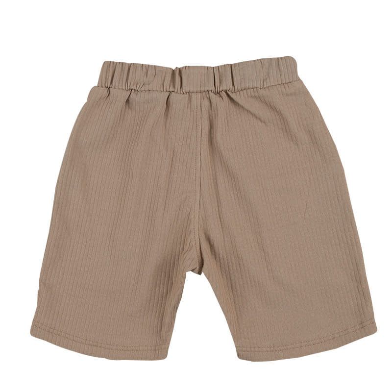 akachan honpo - 短褲 針織泡泡紗-卡其色