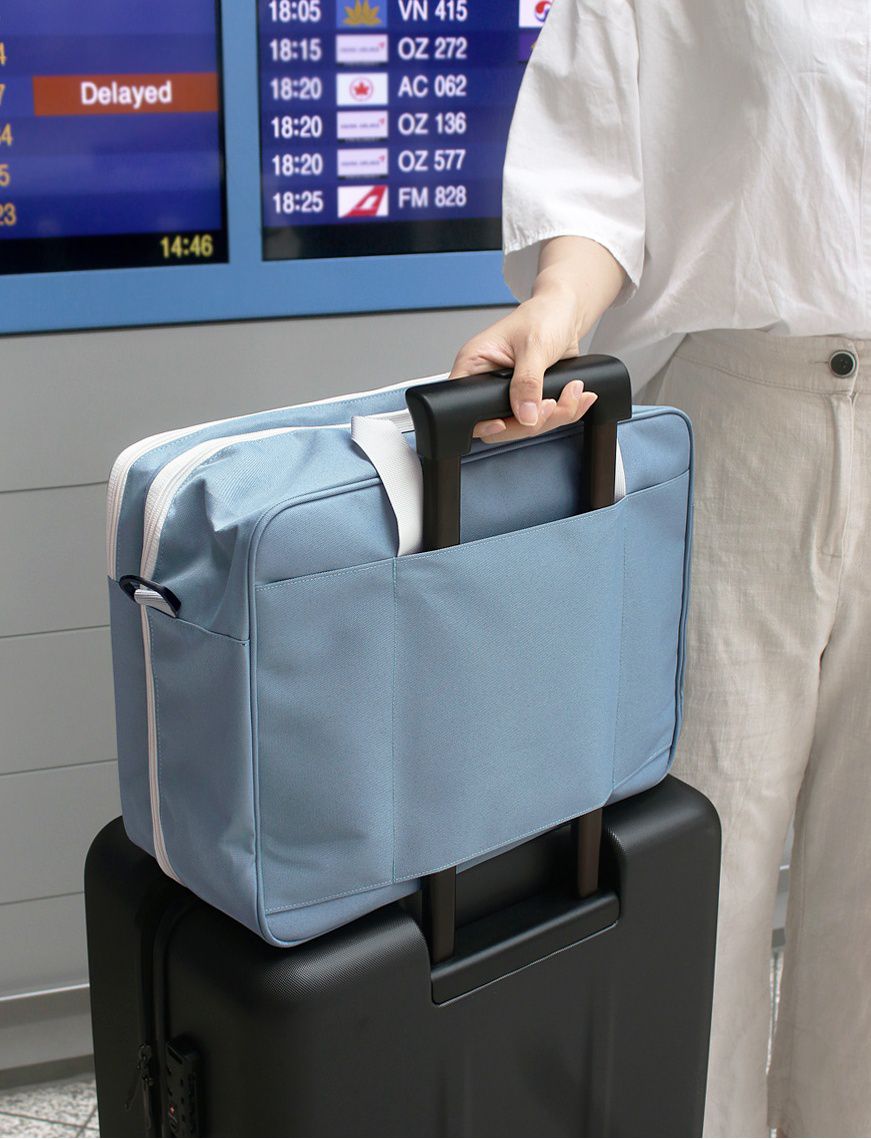 韓國 ICONIC - 防潑水多隔層旅行收納袋-迷霧藍 (40X30X16cm)