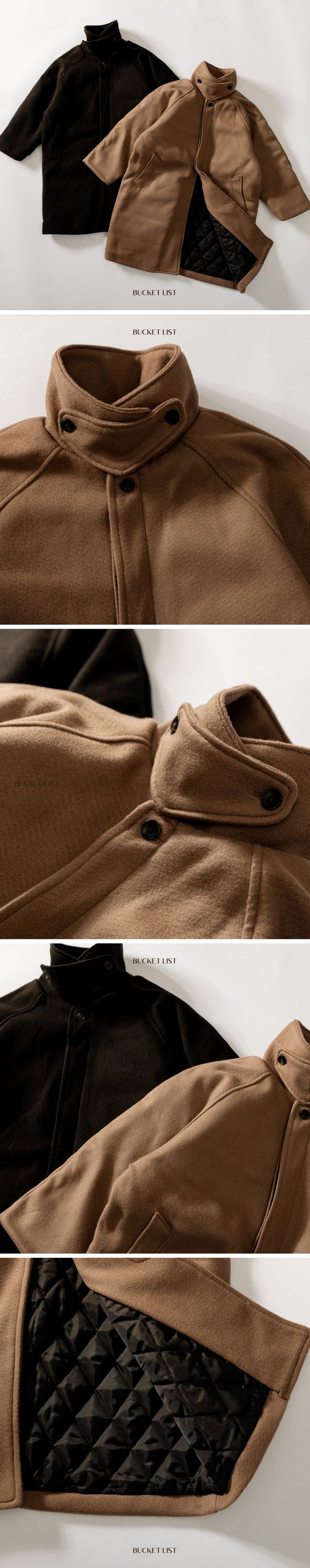 韓國 BUCKET LIST - 韓風小歐巴鋪棉連身大衣-可可咖