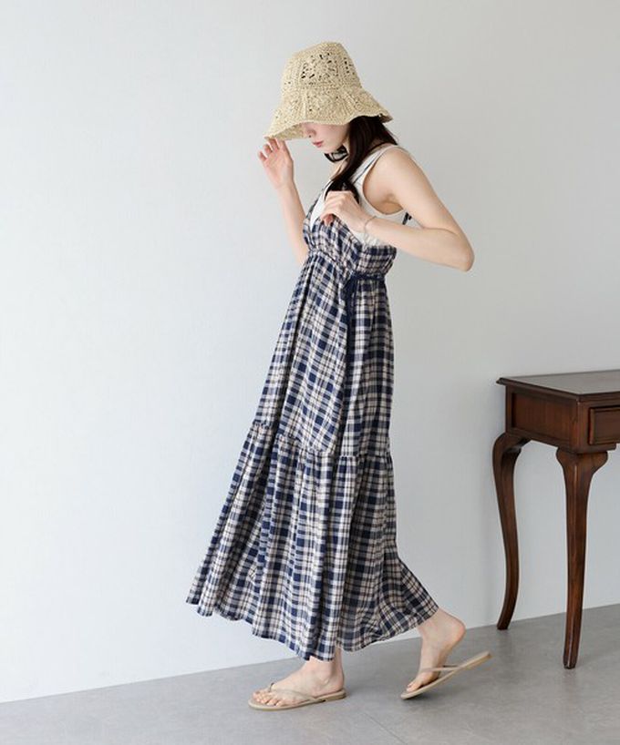 日本 BLUE EAST - 滿分可愛側蝴蝶結細肩帶洋裝-橘 (M)