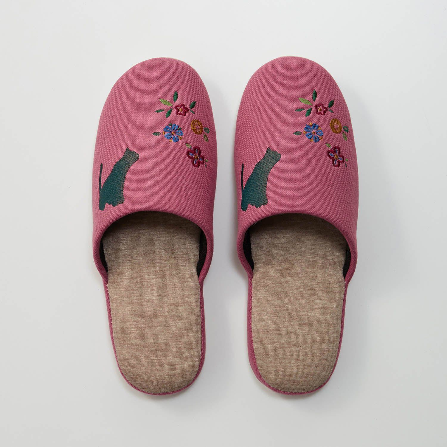 日本千趣會 - 可機洗 刺繡典雅室內拖-自然之樹-深藍