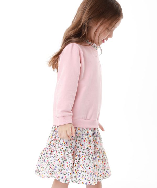 韓國 OZKIZ - 彩色碎花假兩件洋裝