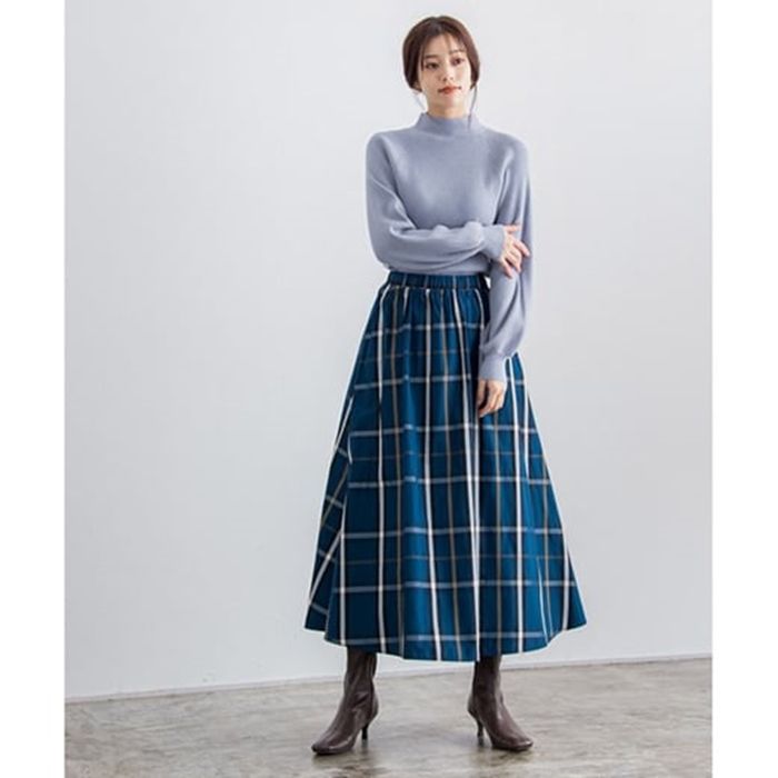 日本 BELLUNA - 優雅後扭結綁帶針織上衣-深可可