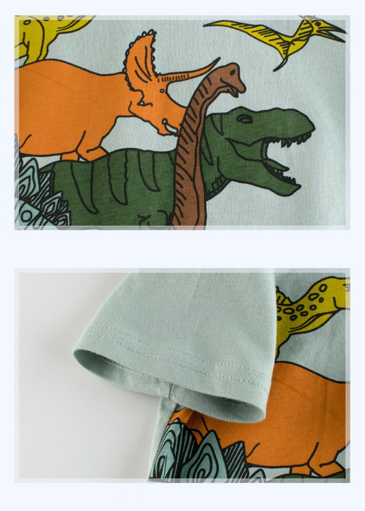 純棉短T-恐龍出動-綠色
