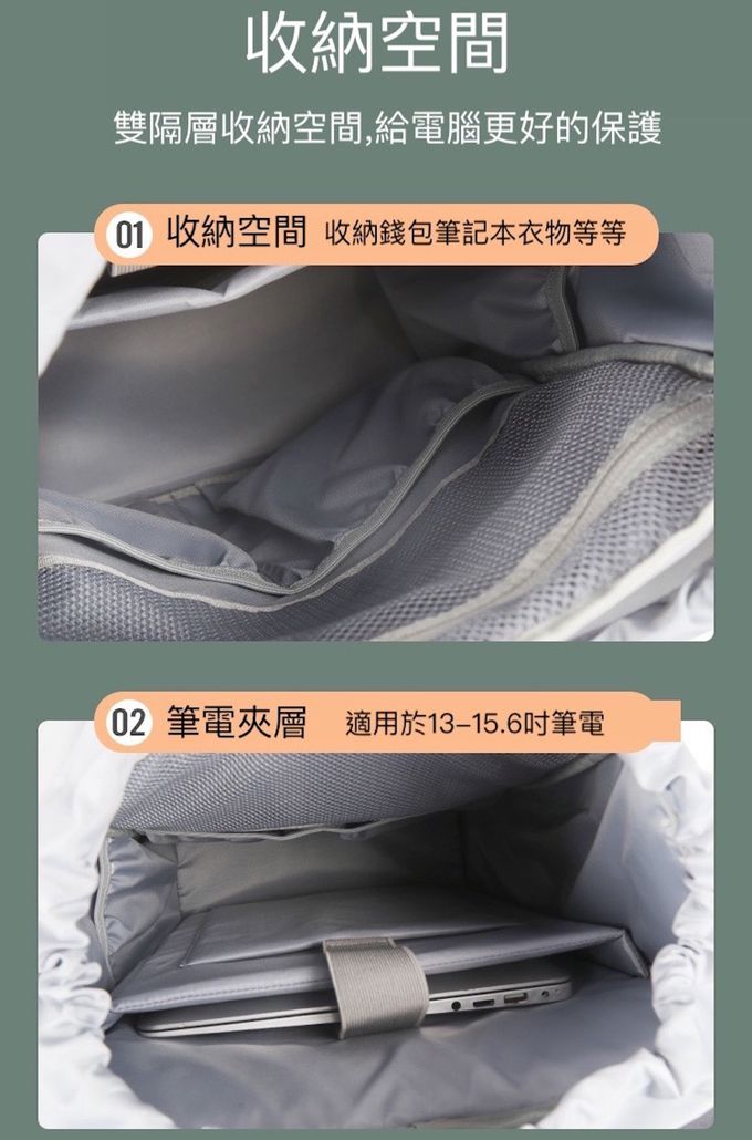 Heine 海恩 - Prowell 電腦包 筆電包 輕旅行後背包 旅行包 15.6吋筆電包 (WIN-53444)-軍綠