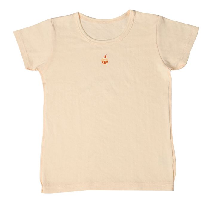 akachan honpo - 短袖圓領上衣2件組蓬鬆棉-獨角獸&蛋糕-紫色