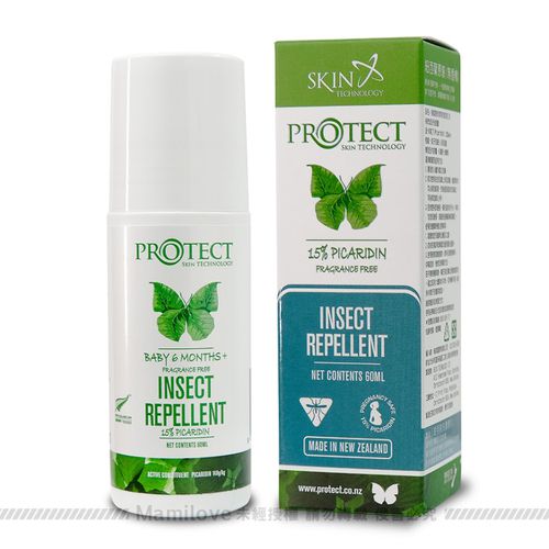 紐西蘭 Skin Technology Protect - 15%派卡瑞丁Picaridin 瑞斌6H長效防蚊滾珠瓶-無香精-60ml