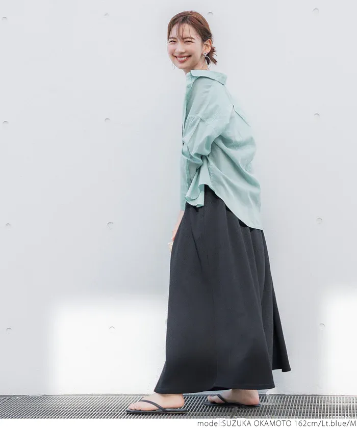 日本 COCA - 純棉透感薄長袖襯衫/薄外套-白