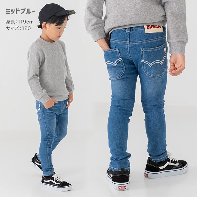 日本 Chil2 - EDWIN聯名 彈力合身牛仔褲-靛藍黑