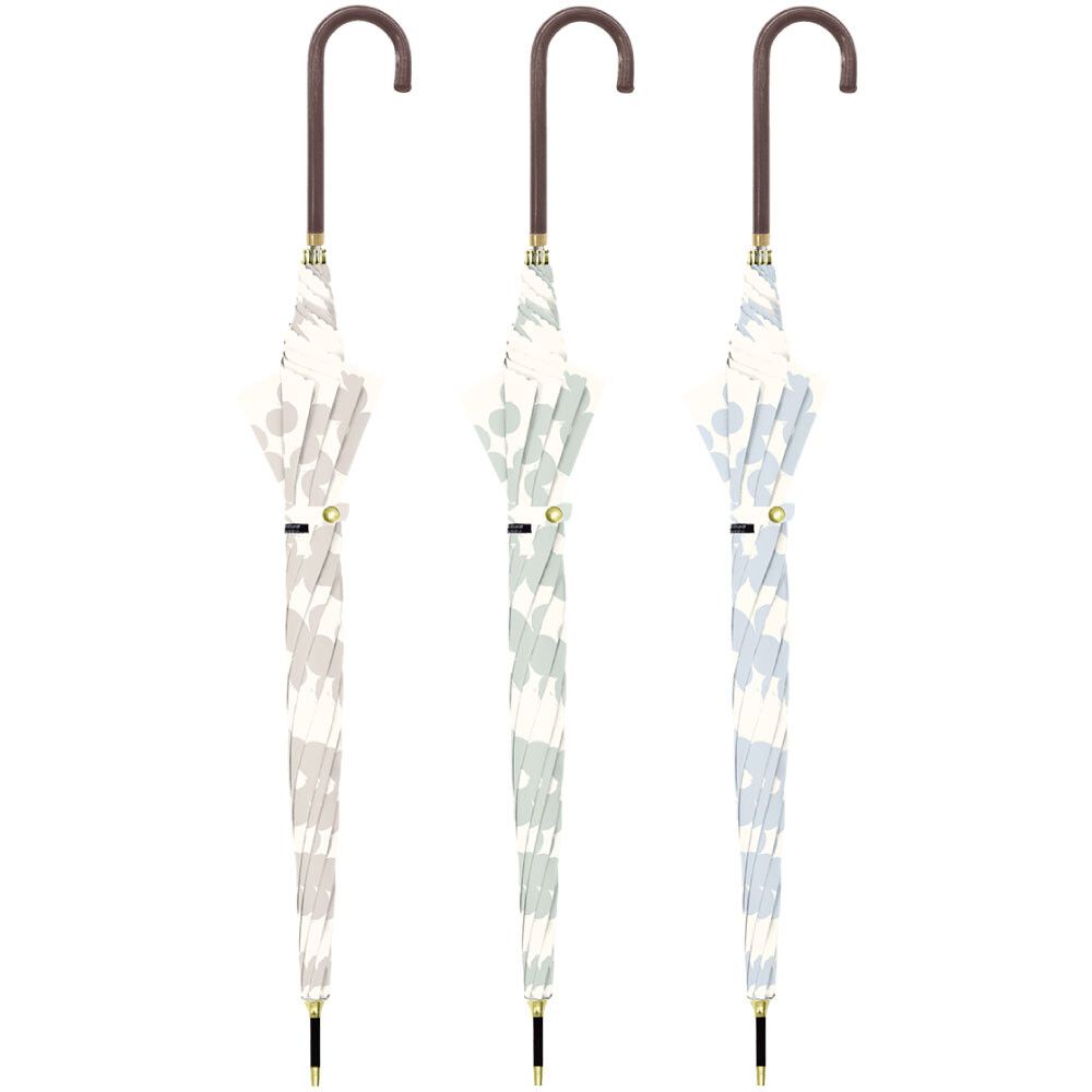 日本中谷 - 北歐花花直傘/雨傘-卡其 (傘骨60cm)