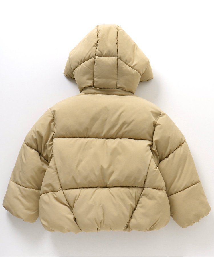 日本 BREEZE - 蓬鬆溫暖連帽立領羽絨外套-黑