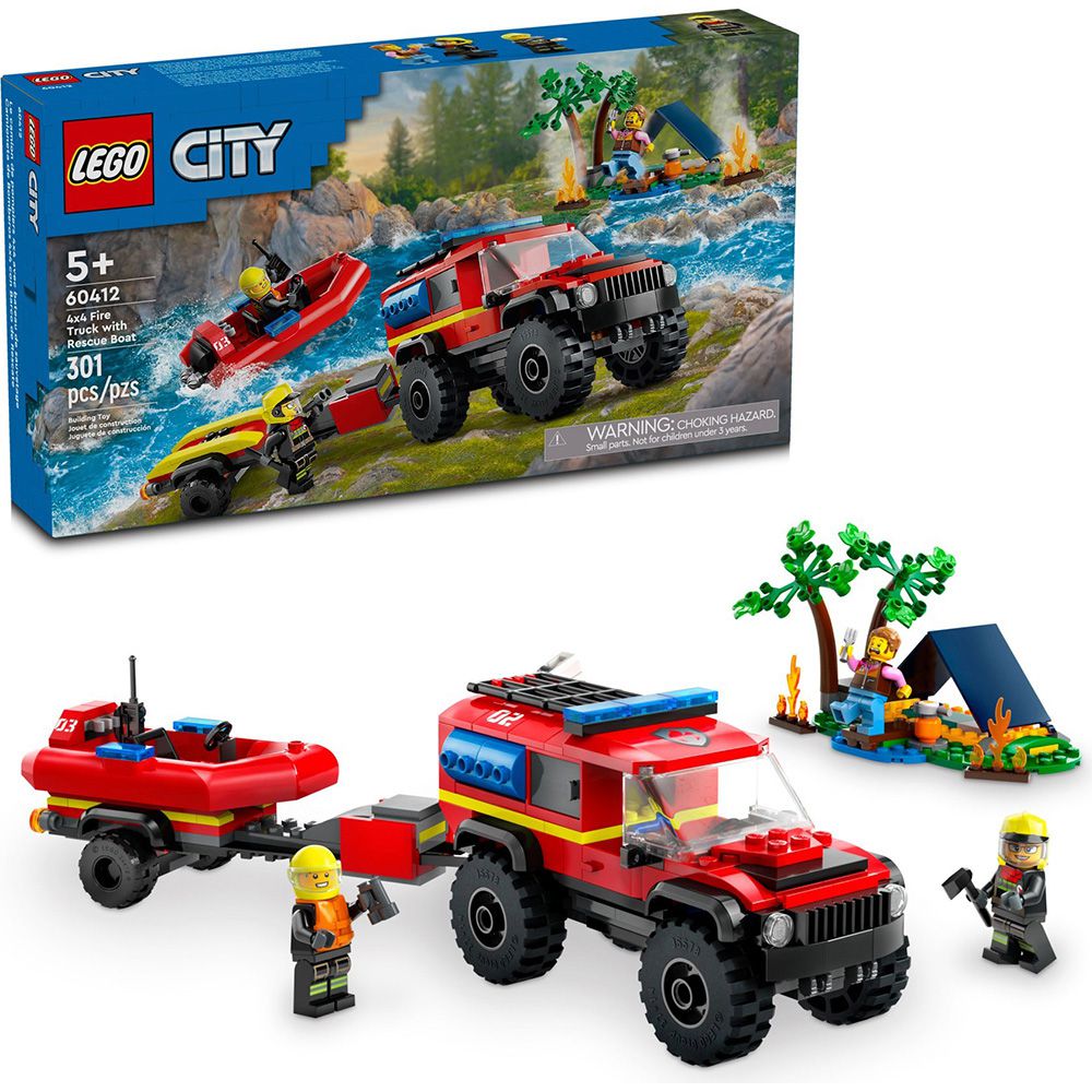 樂高 LEGO - LEGO樂高 LT60412 City 城市系列 - 四輪驅動消防車和救援艇
