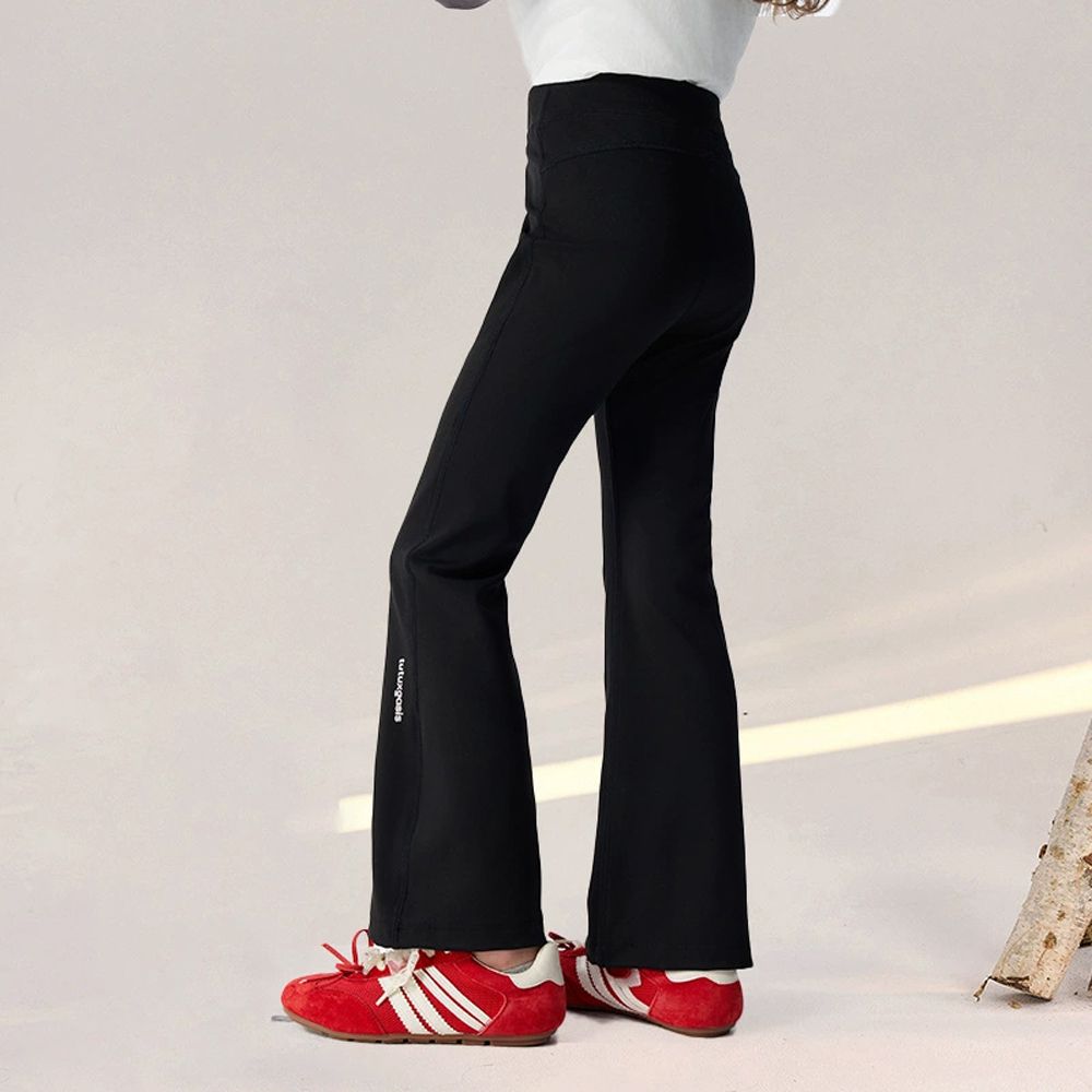 3倍高彈運動喇叭長褲-黑色