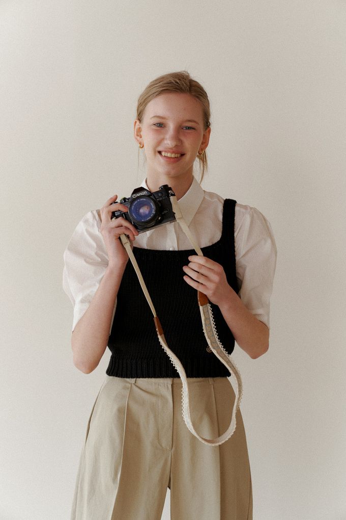 韓國女裝連線 - 高雅公主袖翻領襯衫-象牙白 (FREE)