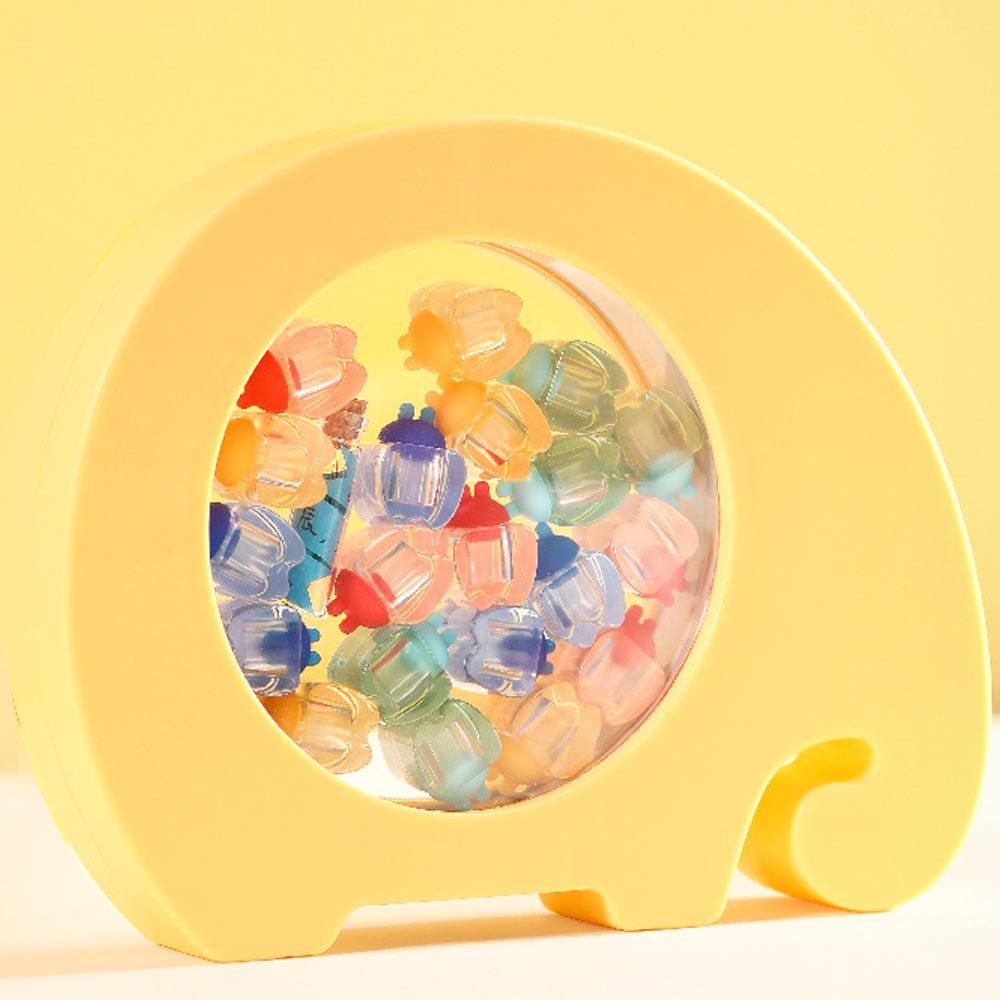 寶寶乳牙收藏盒-小象塑膠透明牙-黃色 (16x20cm)