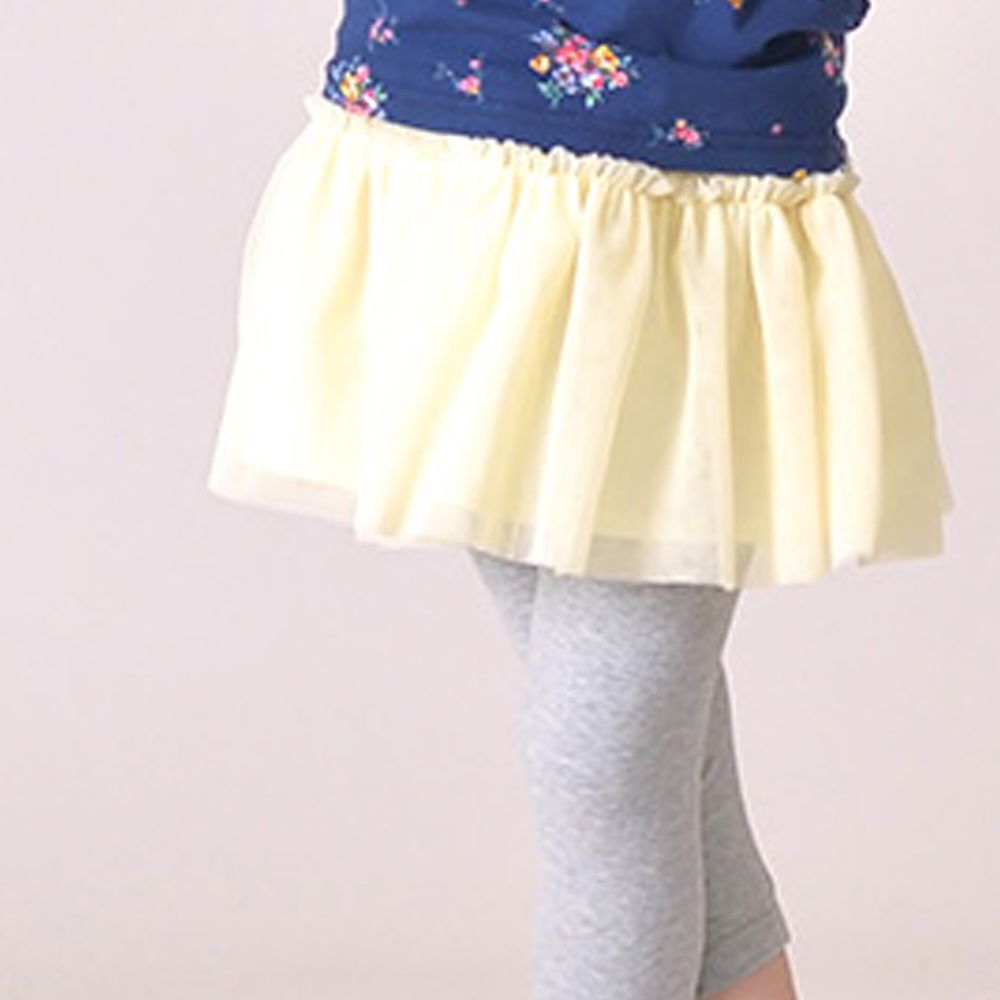 日本 TORIDORY - 糖果色系薄紗短裙-奶油