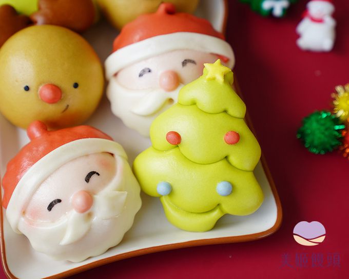 美姬饅頭 - 聖誕節鮮乳造型饅頭-35g/顆*6入裝