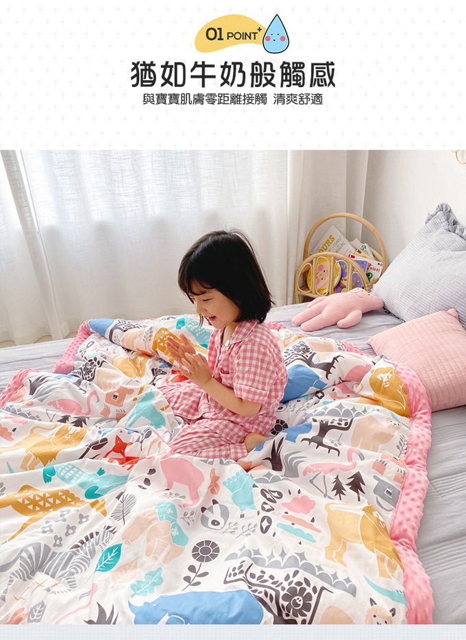 JoyNa - 加厚款-多功能蓋毯 兒童棉被 保暖被-狂野大陸-加厚款 (110*140cm)