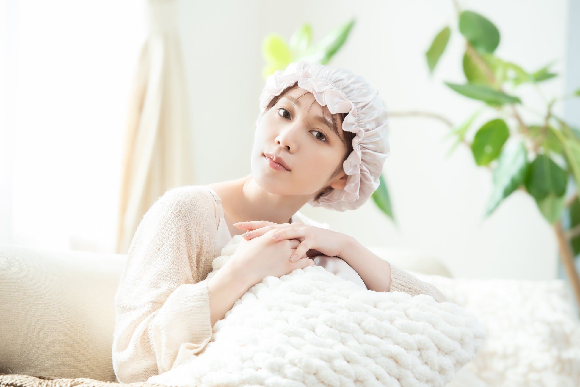 【日本樂天8冠王】100%絲綢美髮睡帽