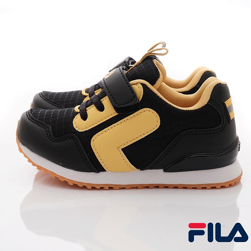 FILA - 經典慢跑鞋(中小童段)-運動鞋-黑黃