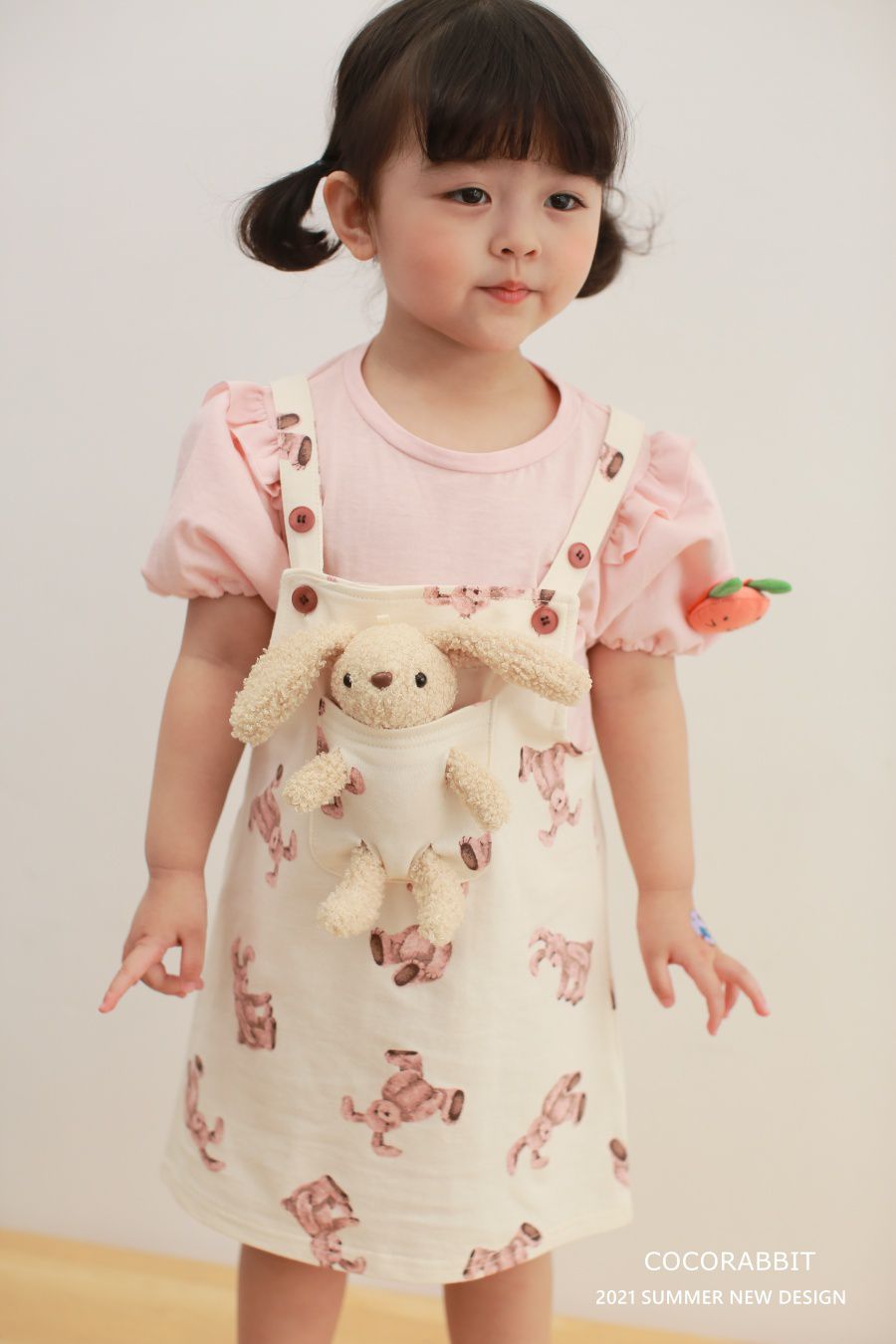 韓國 Coco Rabbit - 兔子娃娃吊帶裙-米白