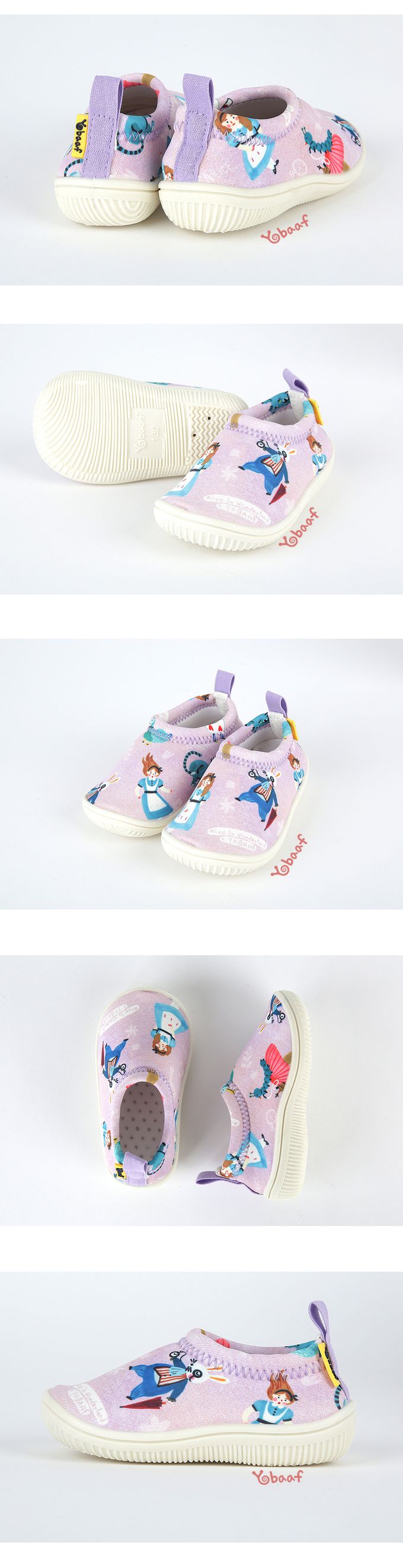 韓國 Yobaaf - 洞洞厚底兒童沙灘鞋/戲水鞋-童話少女
