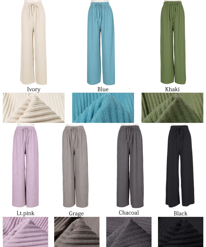 日本 COCA - [熱銷定番] 速乾垂墜彈性風琴寬褲-四季媽媽款-芥末黃