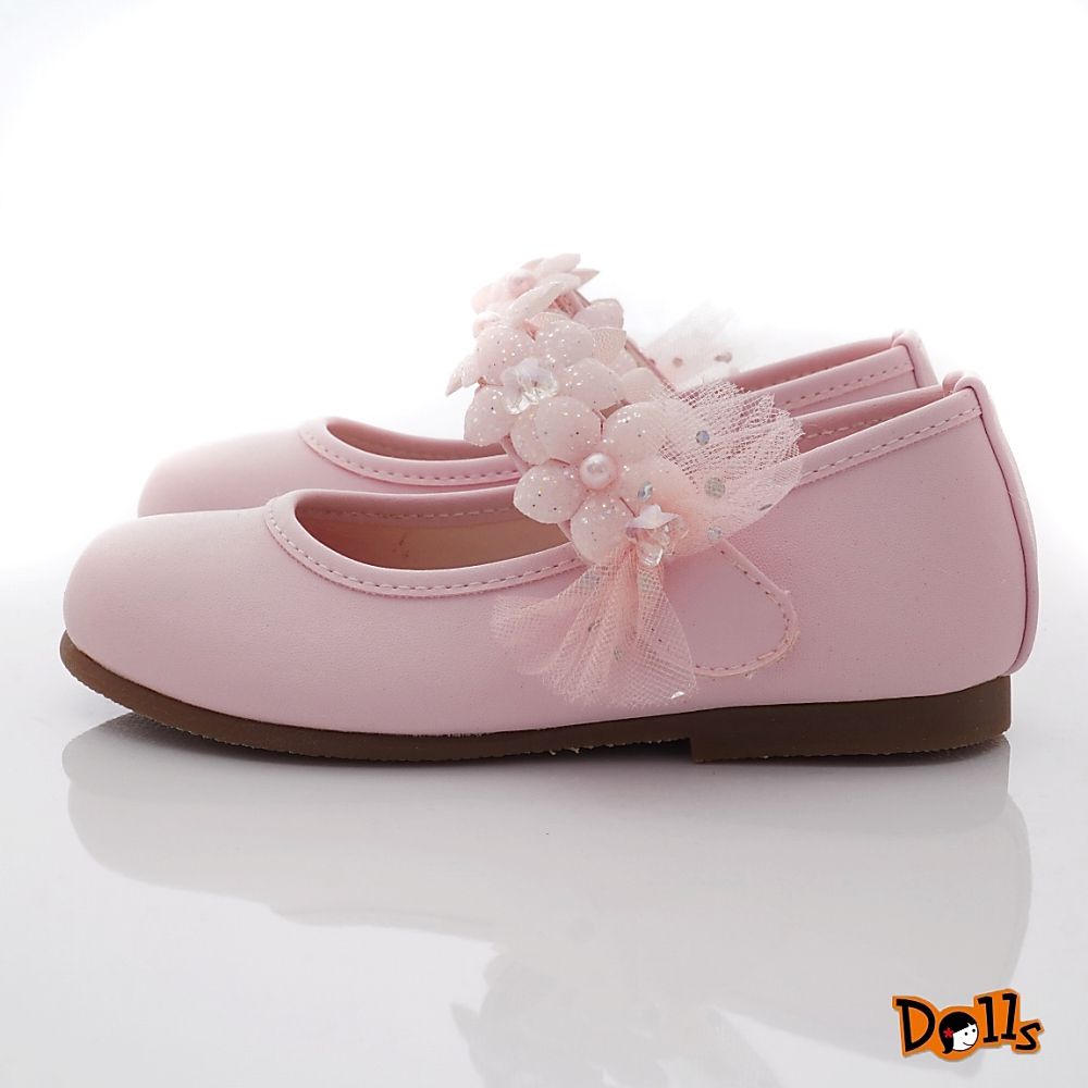 台灣製蕾絲花朵公主鞋(中小童段)-公主鞋-粉