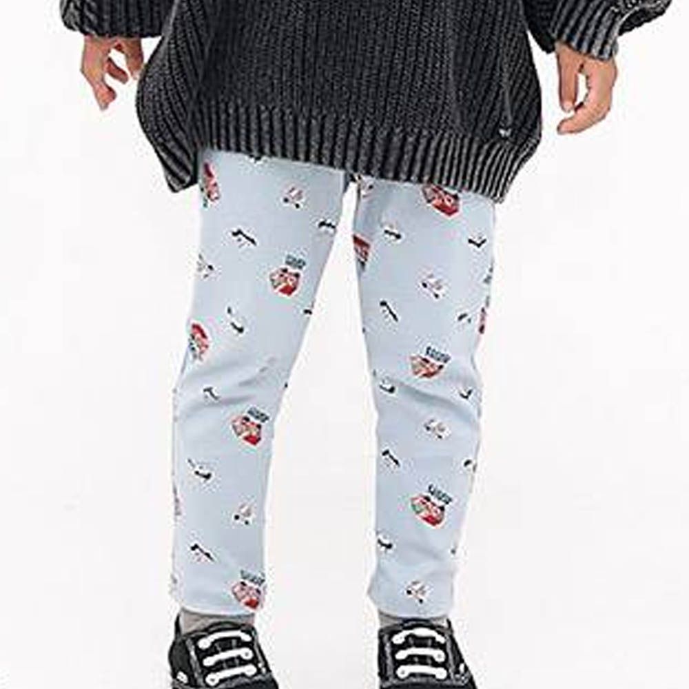 [推薦]超伸縮舒適彈力長褲-車車-水藍