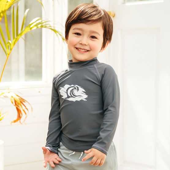 韓國 Vaenaitbaby - 防曬長袖泳衣/防磨衣-亮黃