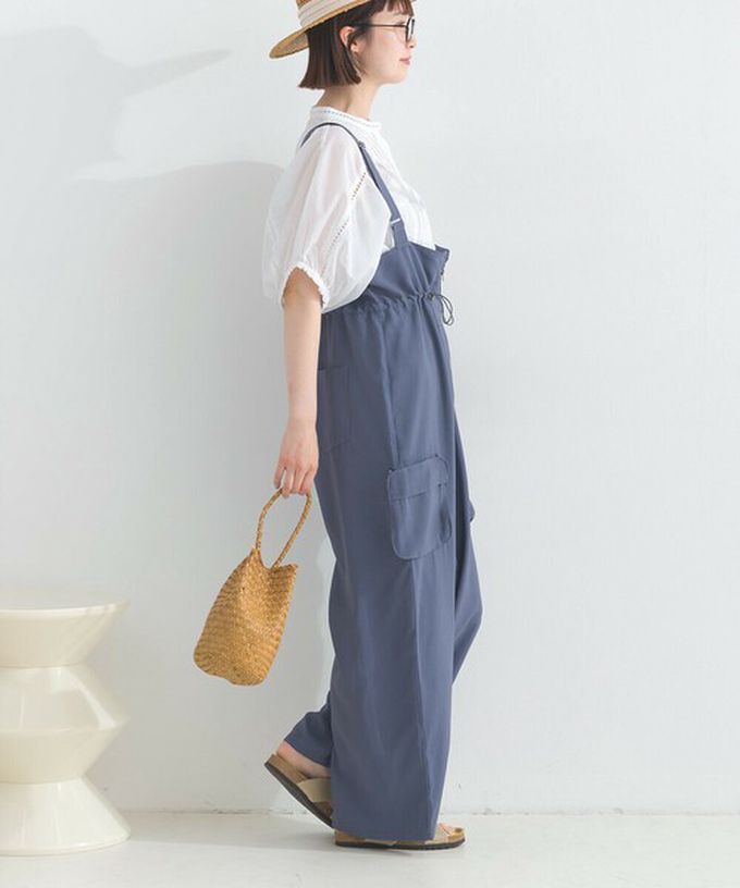 日本 Lupilien - 柔軟可愛抽繩束腰工裝風吊帶褲-粉紅