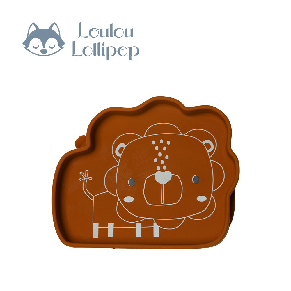 動物造型 防滑矽膠餐盤-勇敢萊恩