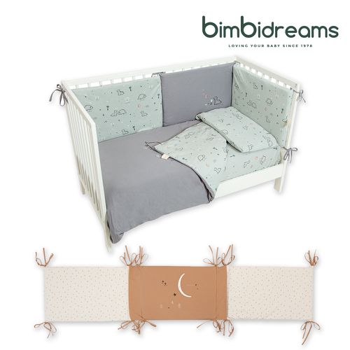 【bimbidreams】竹纖有機棉床圍 195x40x3cm(嬰兒床圍 寶寶防撞 安全防護 床邊護欄)-夢幻兔兔